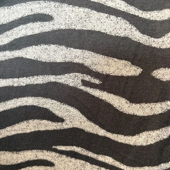 Moda International Black and Gray Zebra Print Short Sleeve Top - Picture 5 of 8